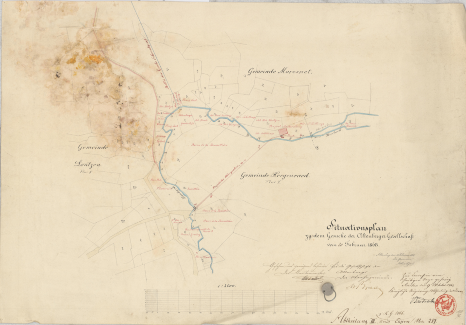 Map of the municipality Moresnet