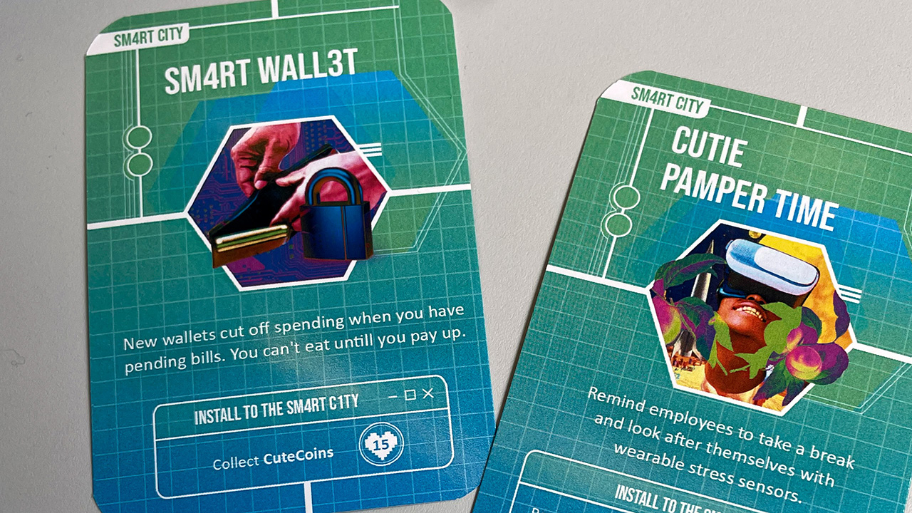 Cards for a board game.